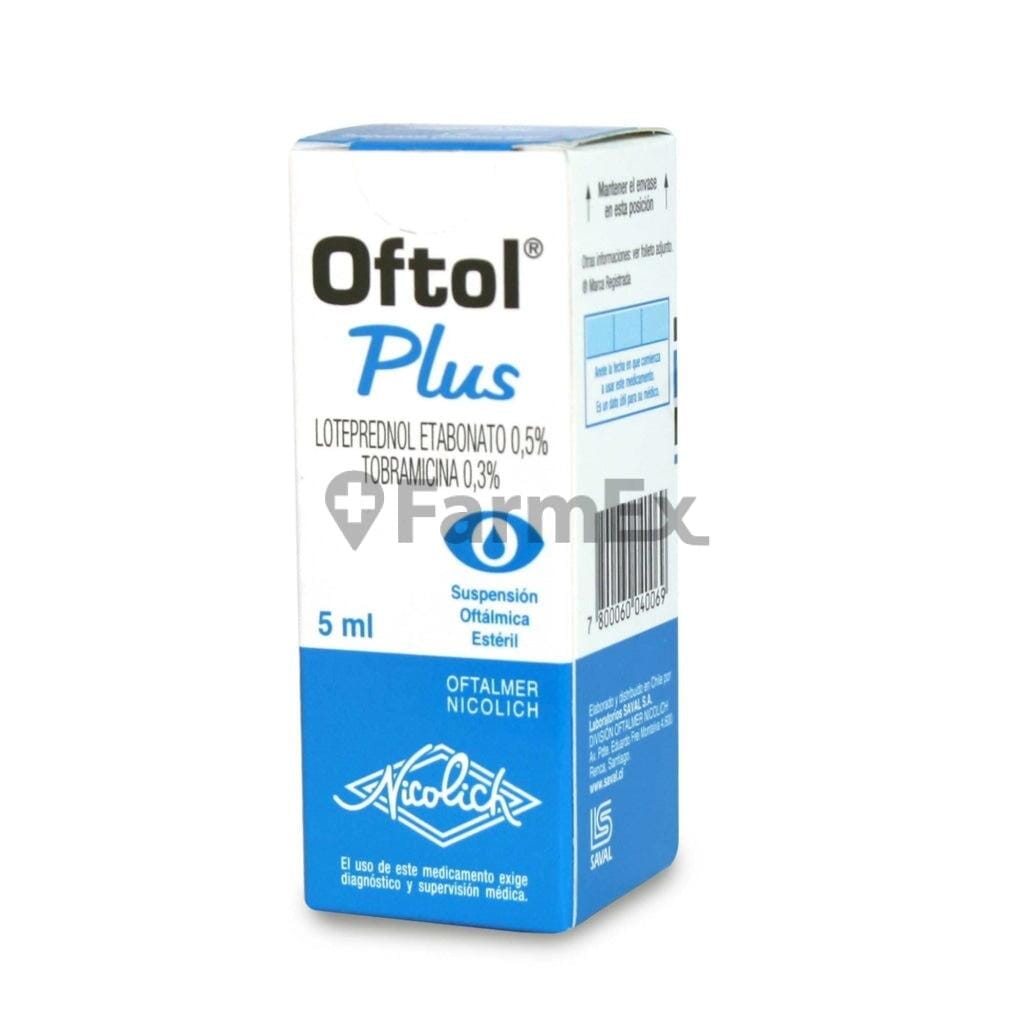 Oftol Plus Suspensión Oftálmico 0.5 g / 0.3 g x 5 mL Farmex-Fonasa-Persistente 