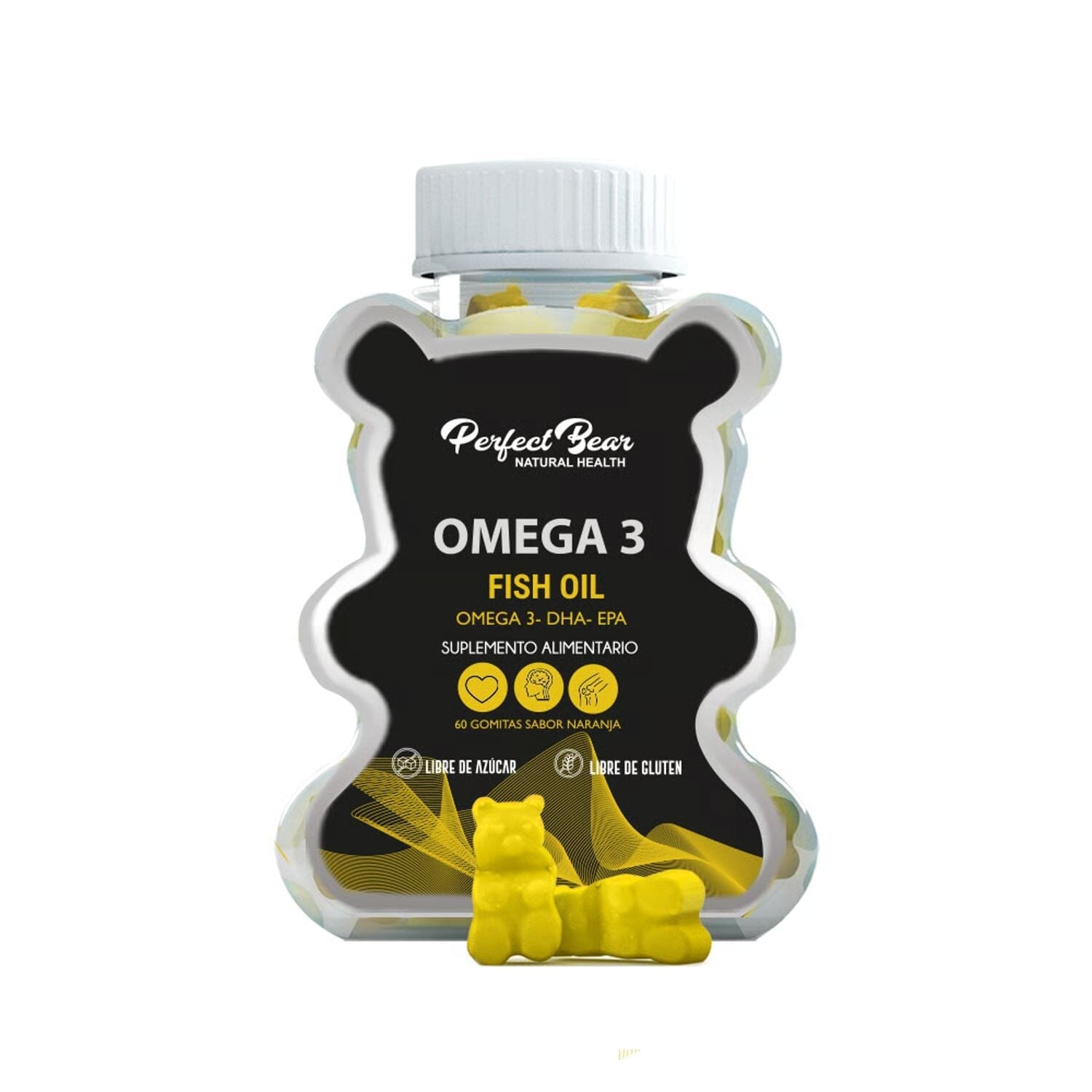 Omega 3 Sabor Naranja x 60 gomitas en forma de oso Farmex-Pluxee-Persistente 