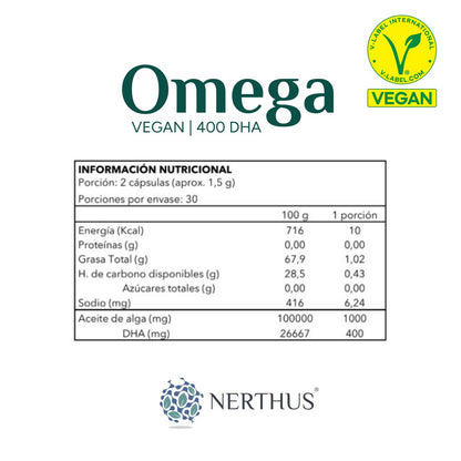 OMEGA 3 Vegano 60 cápsulas (NERTHUS) Nerthus 