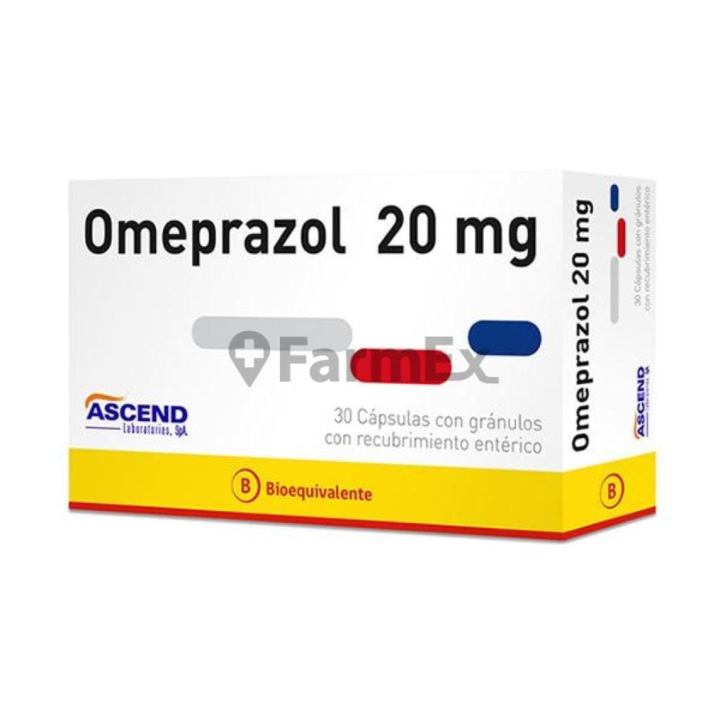 Omeprazol 20 mg x 30 capsulas. Farmex-Fonasa 