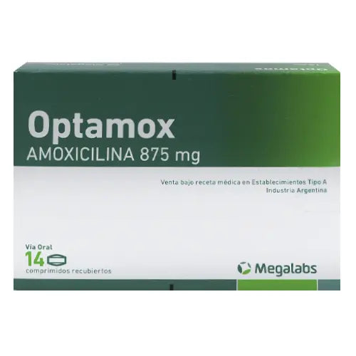 Optamox Amoxicilina 875 mg x 14 comprimidos PHARMA INVESTI 