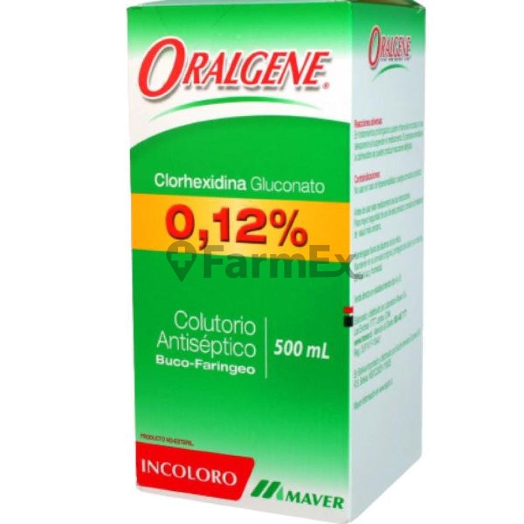 Oralgene Enjuague Bucal 0,12% x 500 mL Farmex-MiaHealth-Persistente 