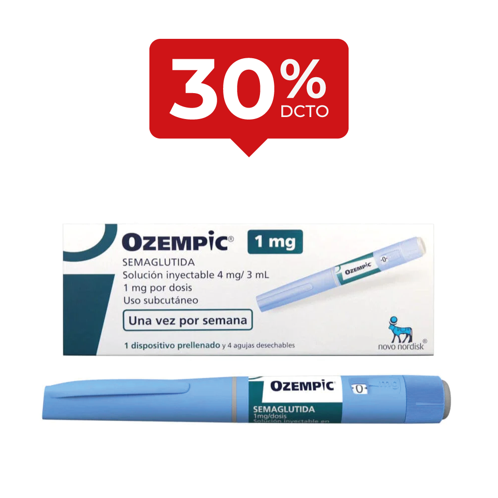 Ozempic solución inyectable 4 mg/3 mL x 1 jeringa precargada (1 mg x dosis)