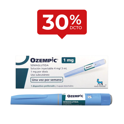 Ozempic solución inyectable 4 mg/3 mL x 1 jeringa precargada (1 mg x dosis)