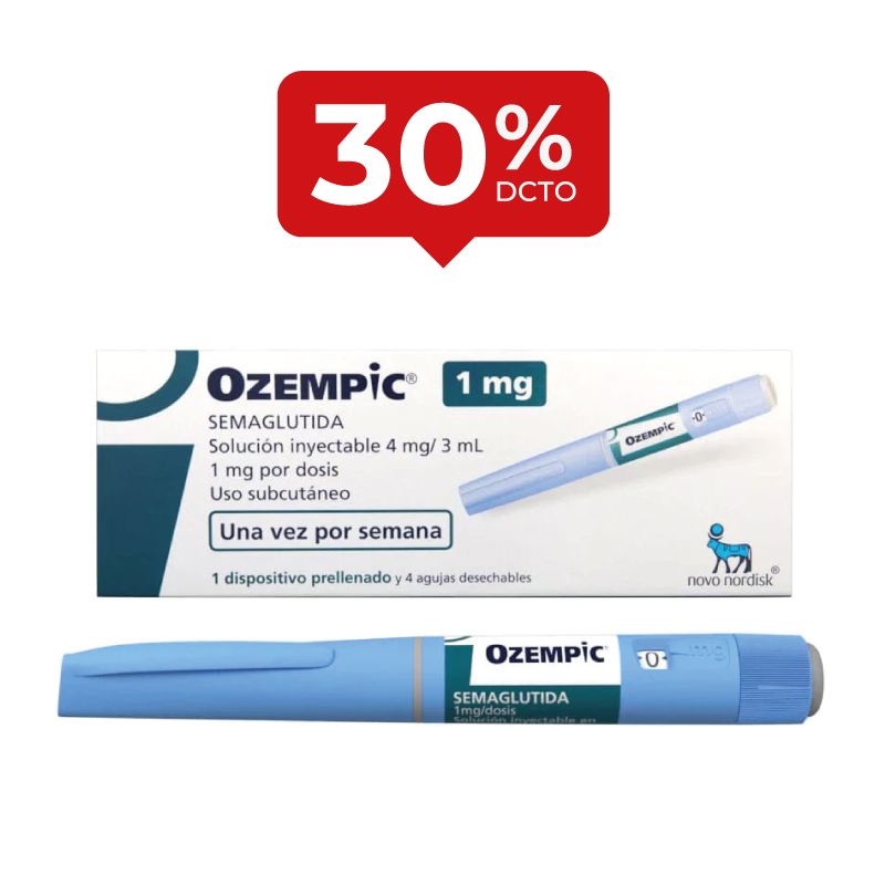 Ozempic solución inyectable 4 mg/3 mL x 1 jeringa precargada (1 mg x dosis).