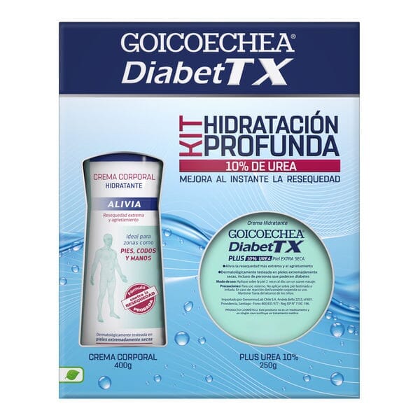 Pack Diabet TX Crema Corporal Hidratante 400 mL + Crema Urea Plus 10% x 250gr Farmex-Pluxee-Persistente 