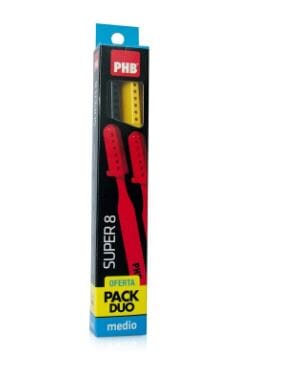 Pack Duo Cepillos dentales medio PHB x 2 unidades Farmex-Pluxee-Persistente 