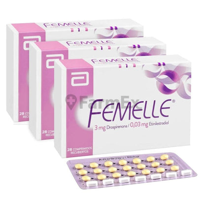 Pack Femelle x 28 comprimidos tratamiento 3 meses Farmex-Receta Solidaria-Persistente 