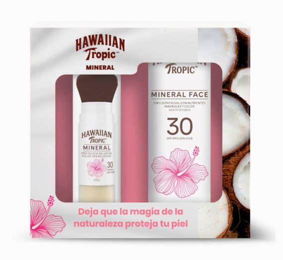Pack Hawaiian Tropic Protector Solar Facial Mineral Face FPS 30 + Protector Solar Facial Brush FPS 30 EDGEWELL 