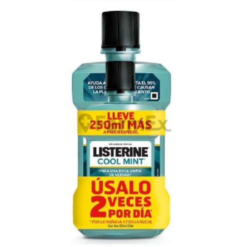 Pack Listerine "Cool mint" 500 mL + 250 mL Farmex-Pluxee-Persistente 