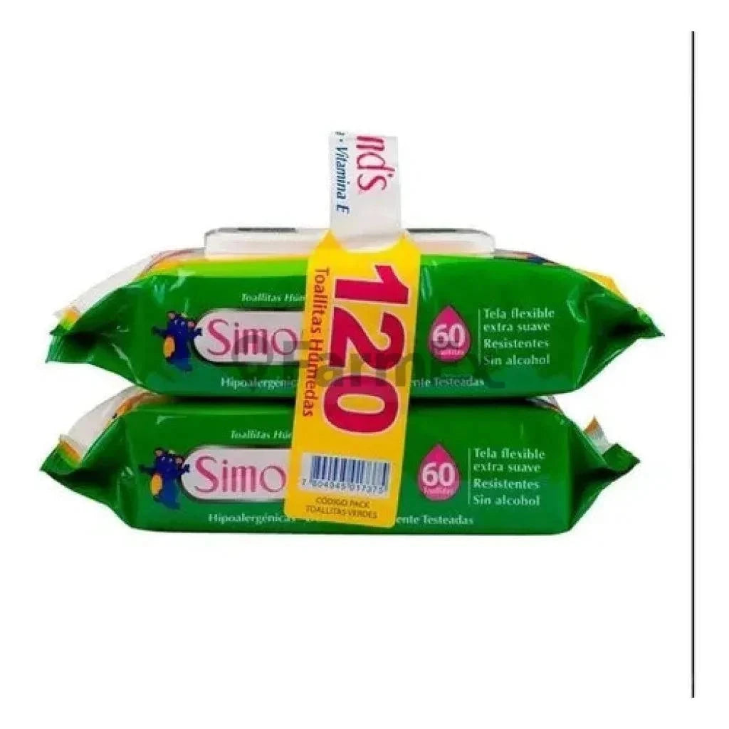 Pack Simond's Toallas húmedas "Aloe vera" x 120 unds Farmex-Pluxee-Persistente 