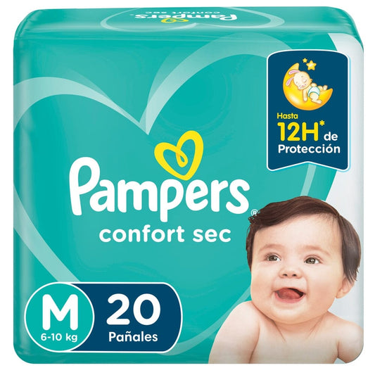 Pampers confort sec talla M x 20 pañales P&G 