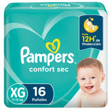 Pampers confort sec talla XG x 16 pañales