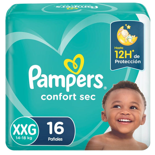 Pampers confort sec talla XXG x 16 pañales P&G 