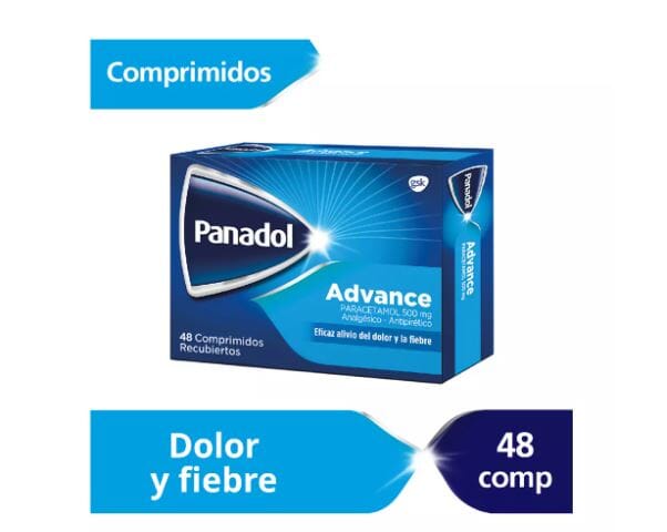Panadol Advance 500 mg x 48 comprimidos.