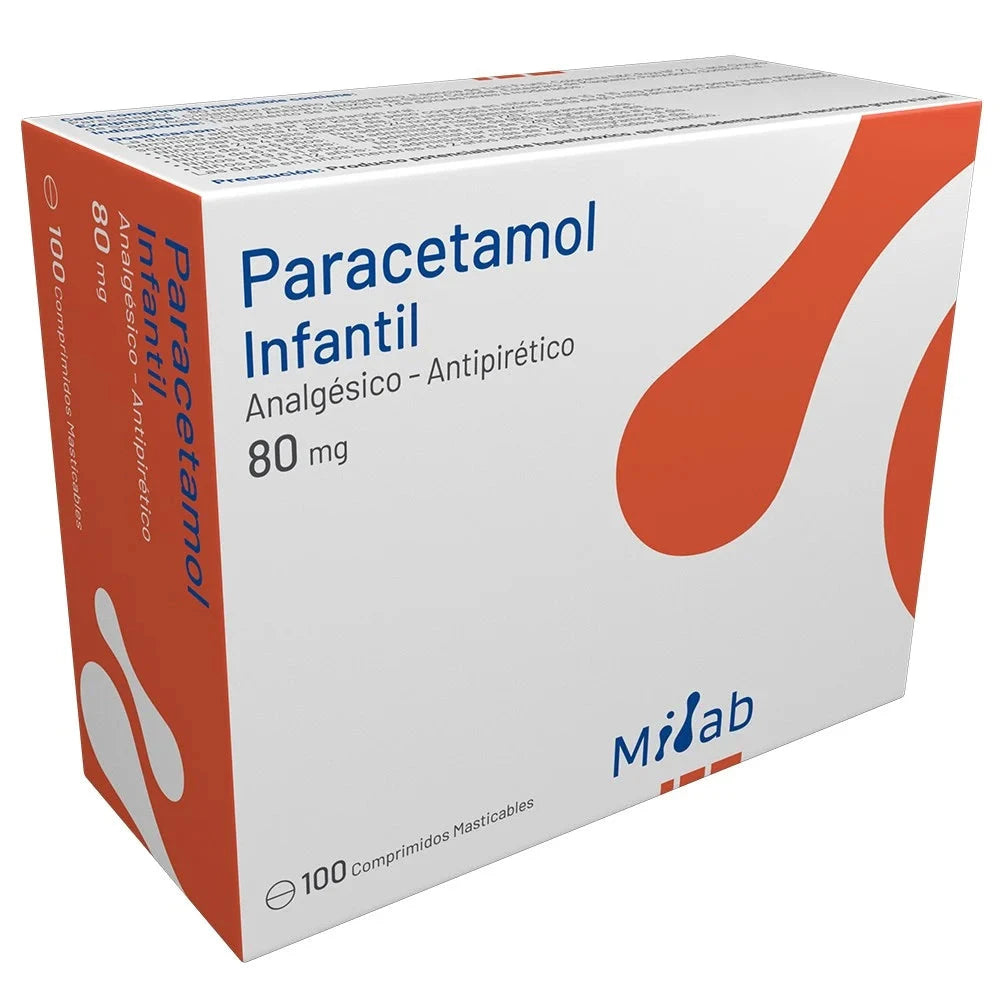 Paracetamol Infantil 80 mg x 100 comprimidos MINTLAB 