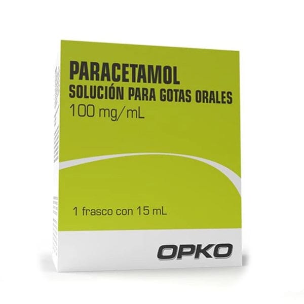 Paracetamol solución oral para gotas 100 mg/mL X 15 mL OPKO 