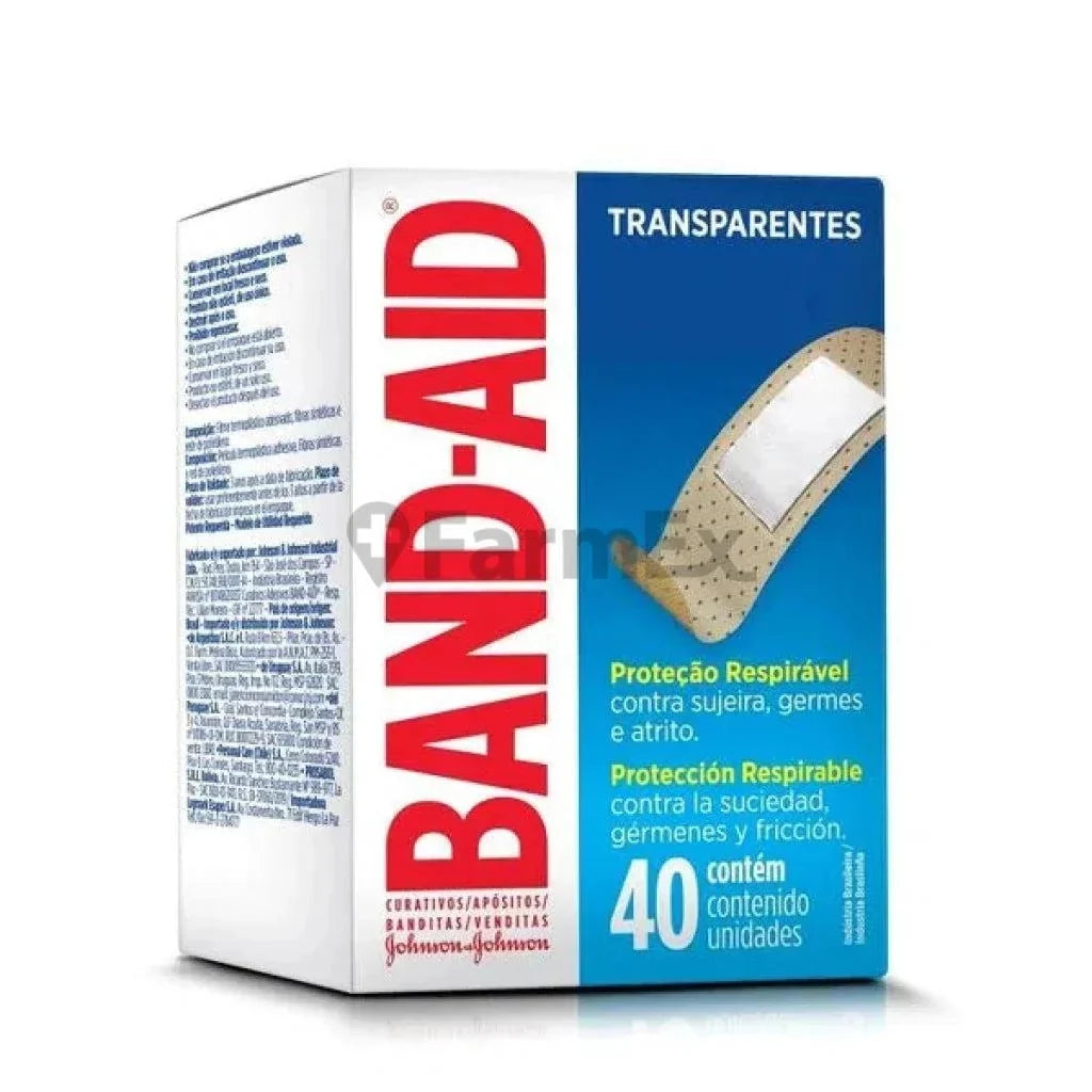 Parche curita Band-Aid "Transparente" x 40 unidades.