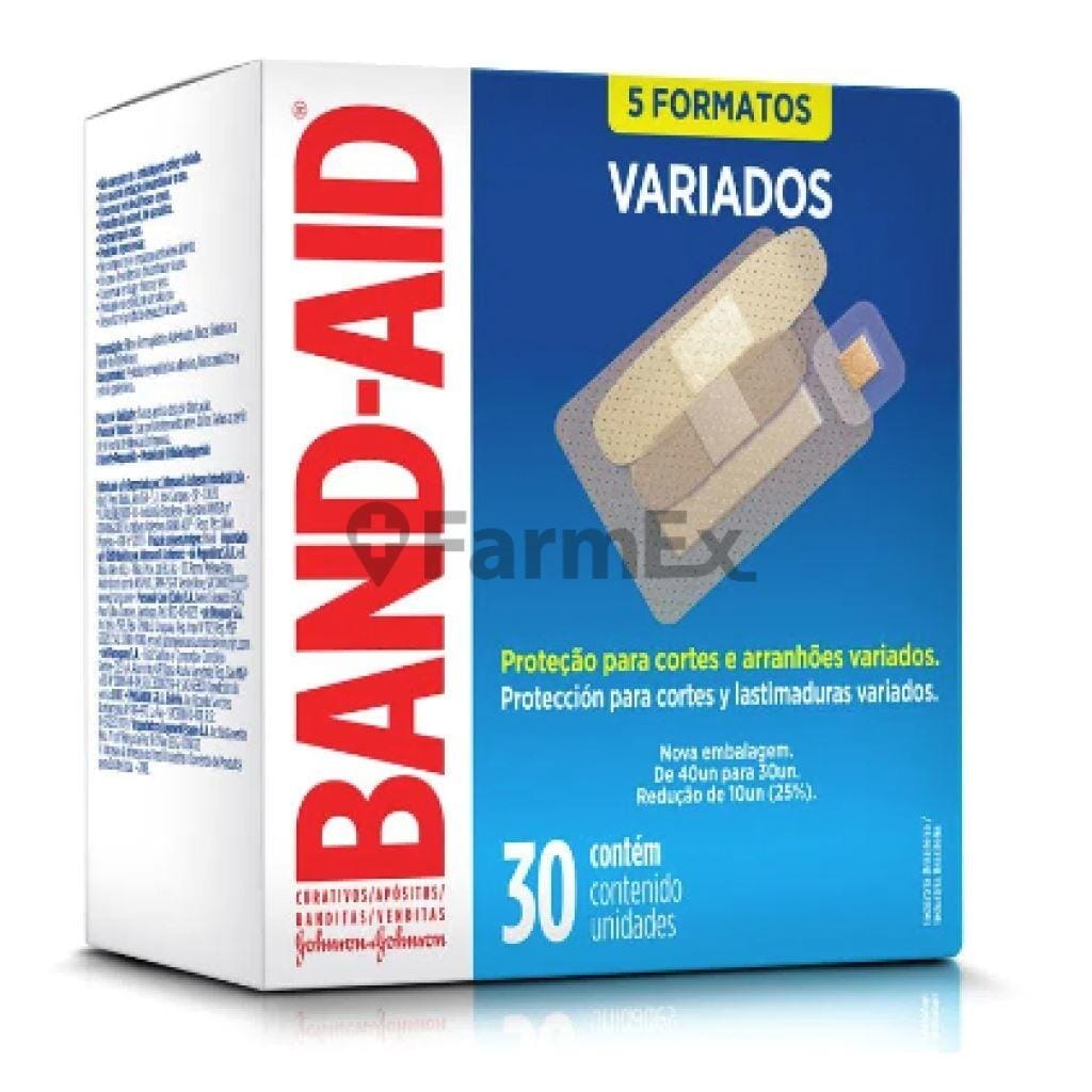 Parche curita Band-Aid "Variados" x 30 unidades Farmex-Pluxee-Persistente 