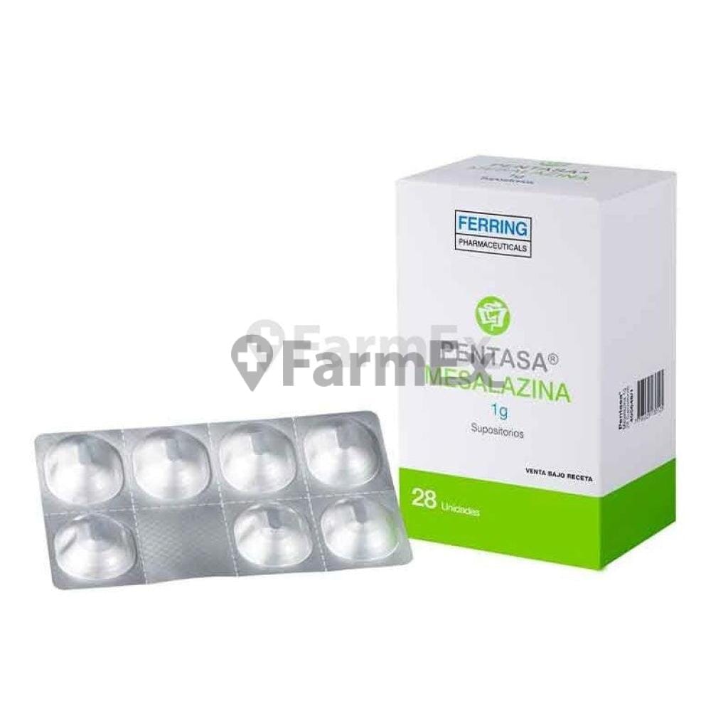 Pentasa 1.000 mg x 28 supositorios "Ley Cenabast" Farmex-VidaTres-Persistente 