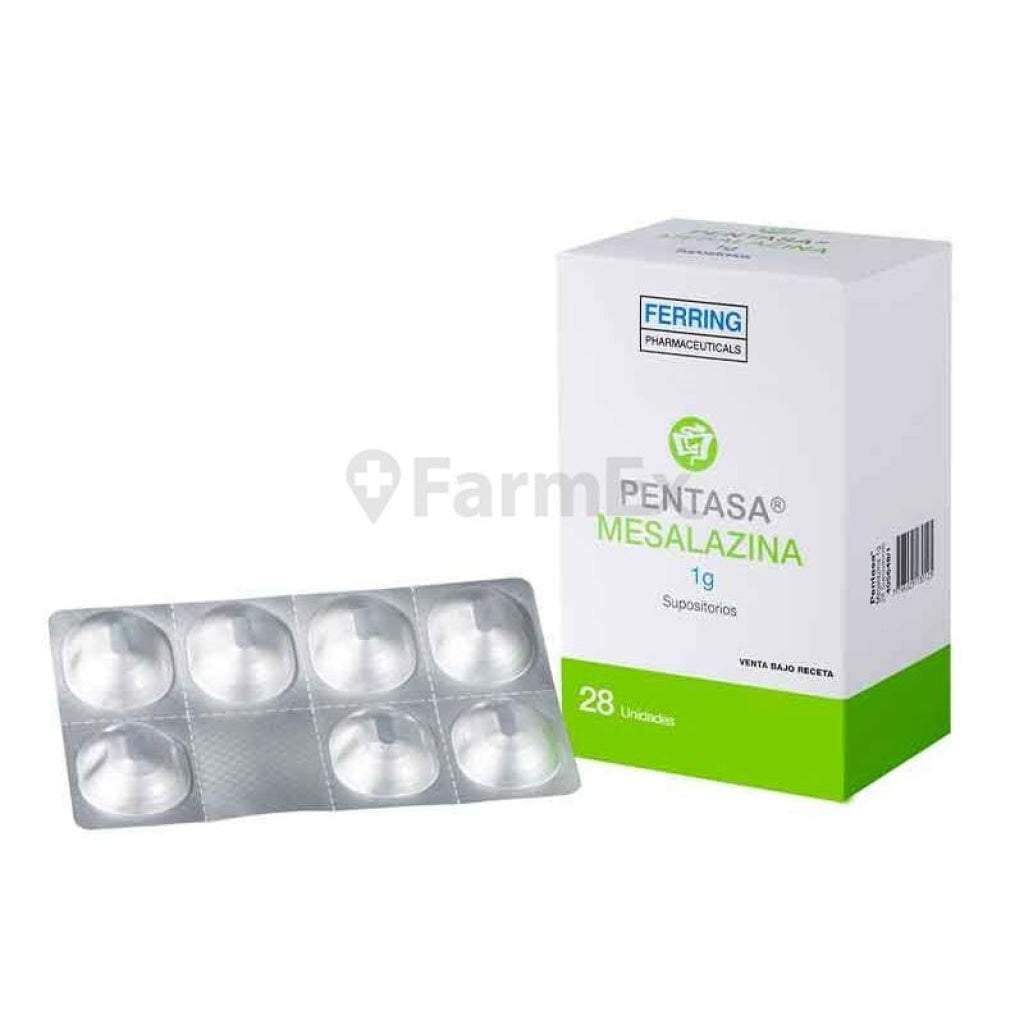 Pentasa Mesalazina 1 g x 28 supositorios Farmex-BanMedica-Persistente 