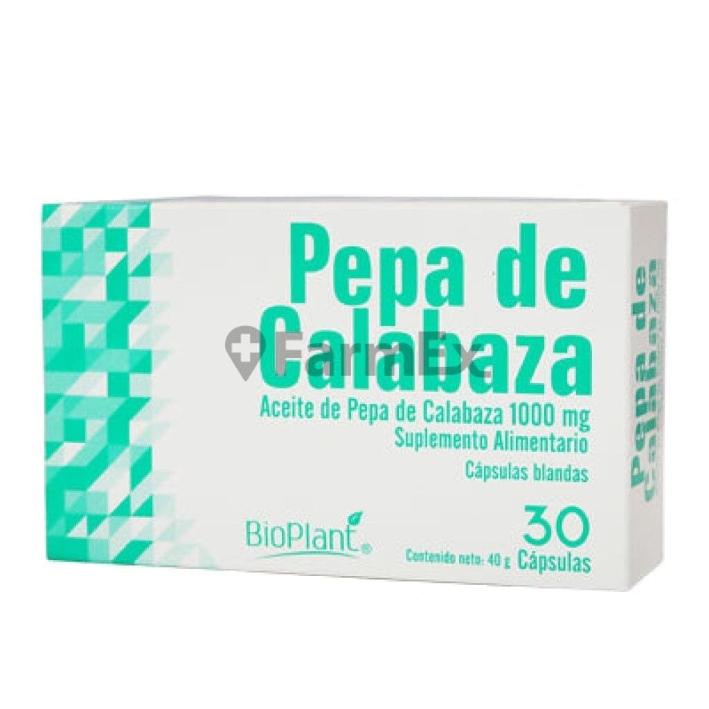 Pepa de calabaza 1000 mg x 30 cápsulas Farmex-MiaHealth-Persistente 