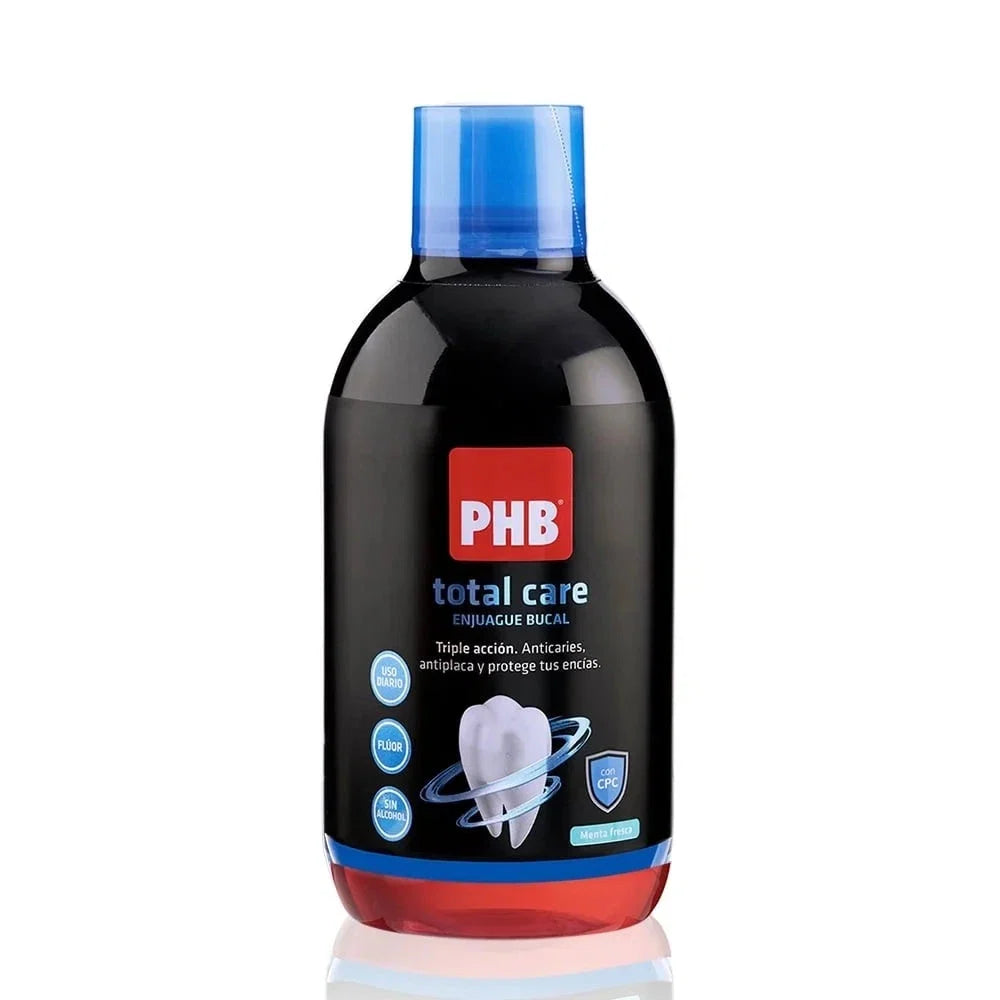 PHB Total Care Enjuague bucal sabor menta fresca x 500 mL.