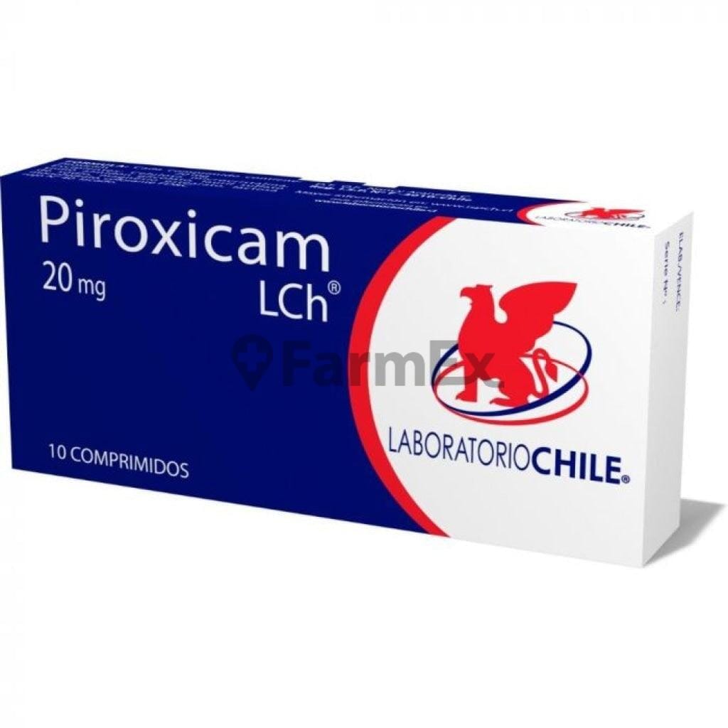 Piroxicam 20 mg x 10 comprimidos. Farmex-Fonasa 