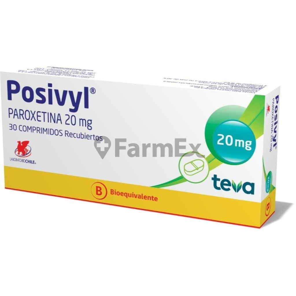 Posivyl 20 mg x 30 comprimidos. Farmex-Yapp-Programa-Boleta 