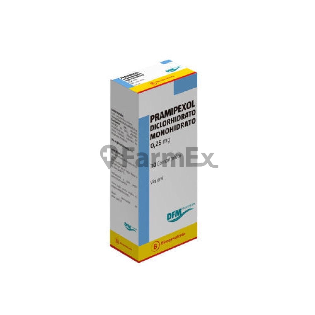 Pramipexol 0,25 mg x 30 comprimidos "Ley Cenabast"