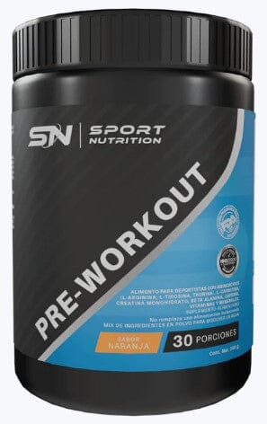 Pre workout polvo sabor naranja 30 porciones, 312 g