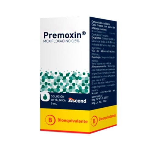 Premoxin 0,5% x 5mL "Ley Cenabast". Farmex-Yapp-Seguro-Guia 