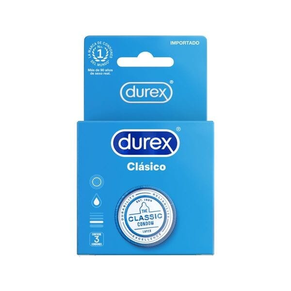 Preservativo Durex "Clasico" x 3 unidades Farmex-Pluxee-Persistente 