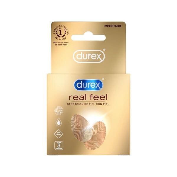 Preservativo Durex "Real Feel" x 3 unidades. Farmex-Fonasa 
