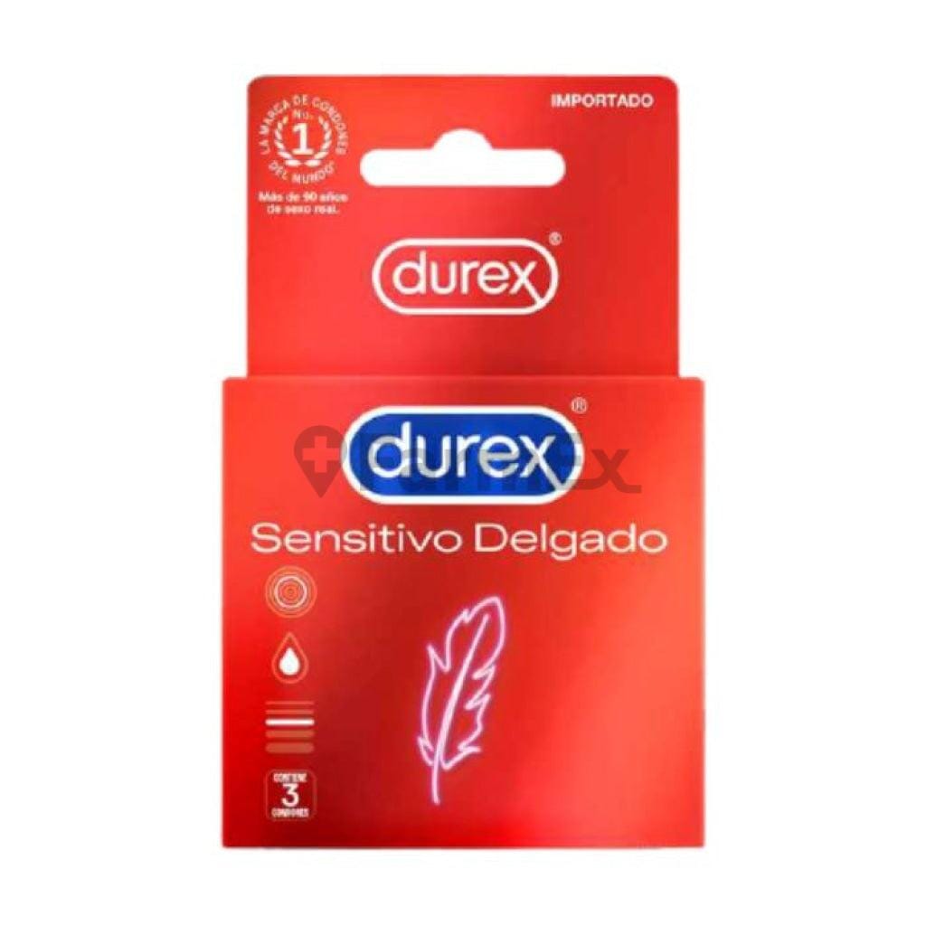 Preservativo Durex "Sensitivo Delgado" x 3 unidades Farmex-Pluxee-Persistente 