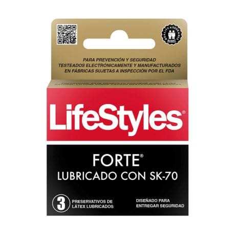 Preservativos LifeStyles "Forte Lubricado con SK-70" x 3 unid Farmex-Pluxee-Persistente 