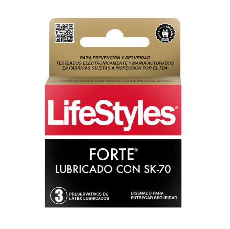 Preservativos LifeStyles "Forte Lubricado con SK-70" x 3 unid