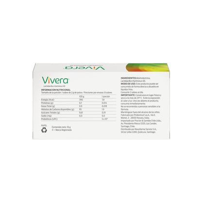 Probiotico Vivera Sobres 8 Unidades Farmex-BanMedica-Persistente 