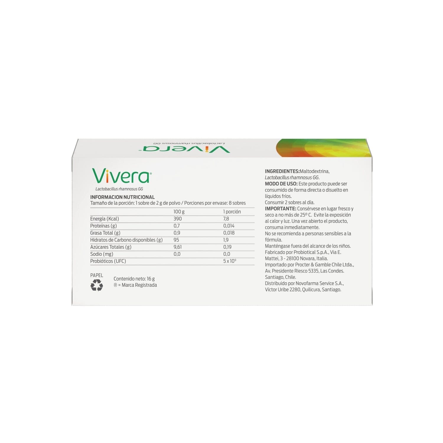 Probiotico Vivera Sobres 8 Unidades Farmex-Pluxee-Persistente 