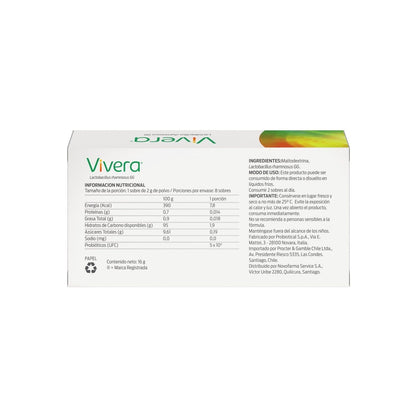 Probiotico Vivera Sobres 8 Unidades Farmex-Pluxee-Persistente 