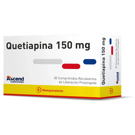 Quetiapina 150mg LP X 30 comprimidos recubiertos "Ley Cenabast" ASCEND 