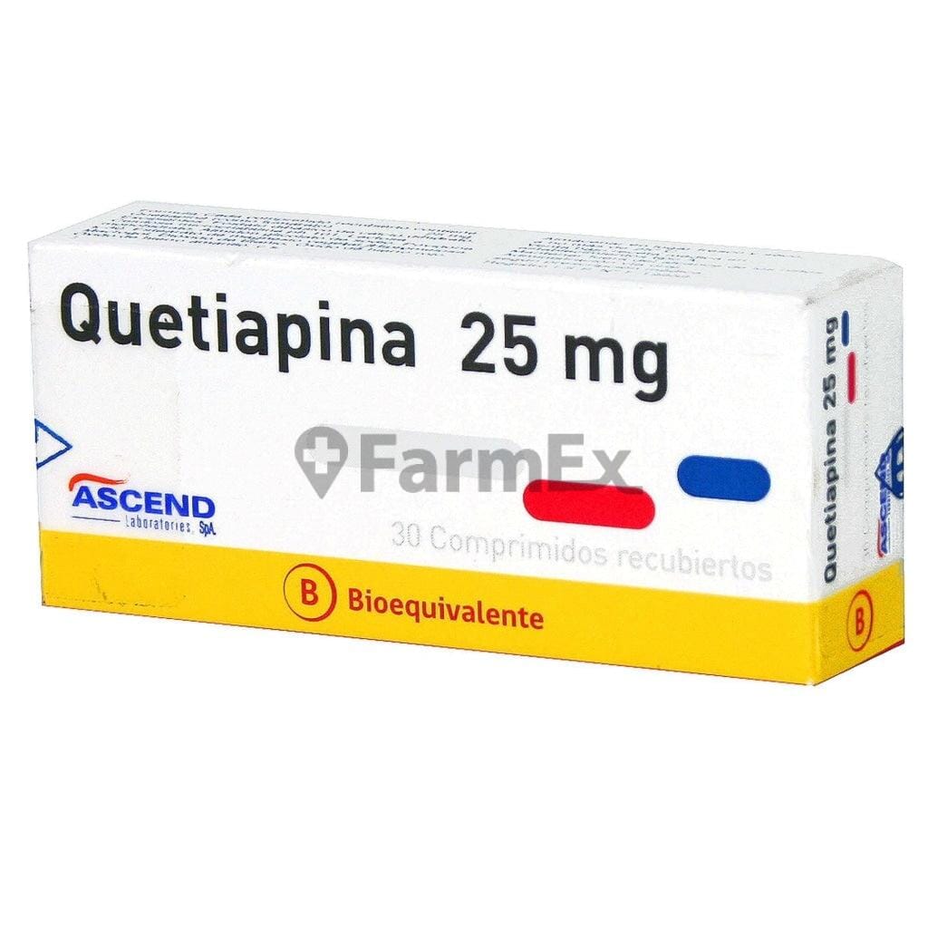Quetiapina 25 mg x 30 comprimidos Farmex-MiaHealth-Persistente 