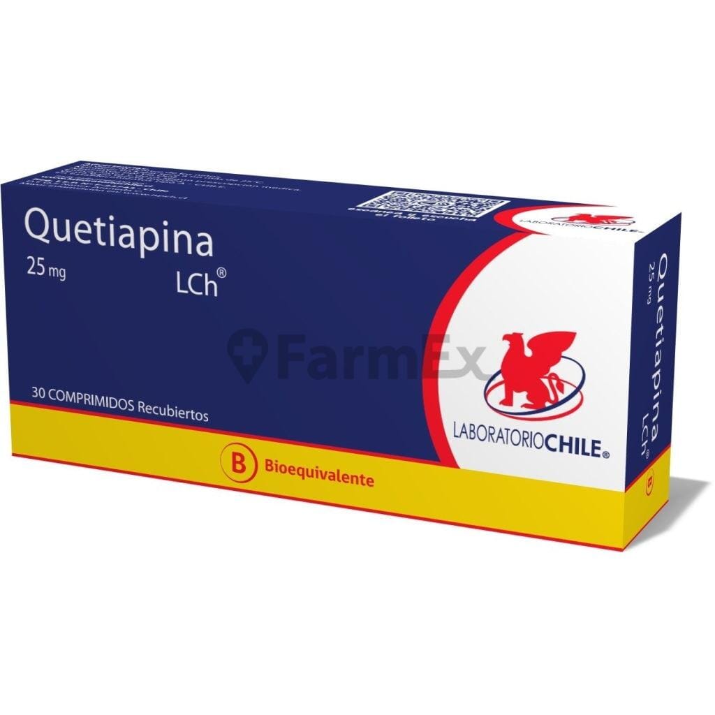 Quetiapina 25 mg x 30 comprimidos Farmex-Pluxee-Persistente 