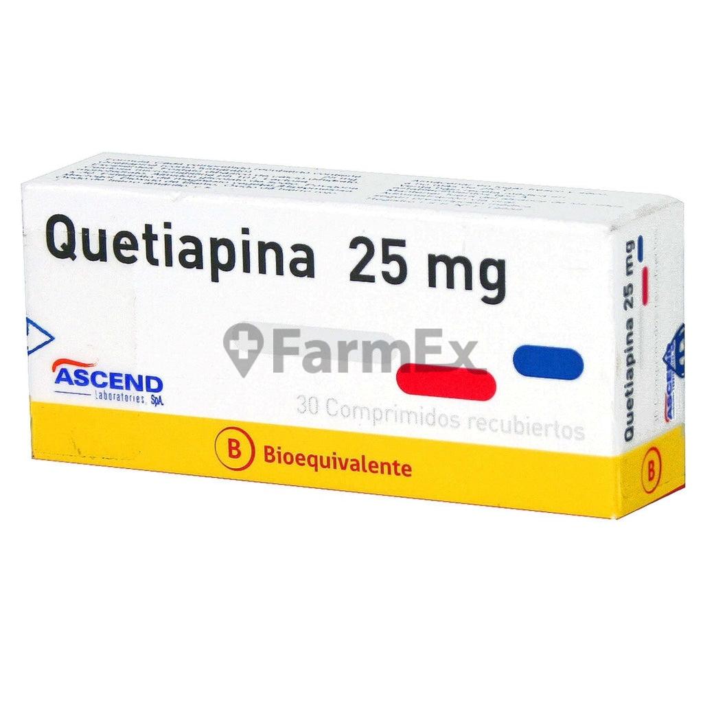 Quetiapina 25 mg x 30 comprimidos.