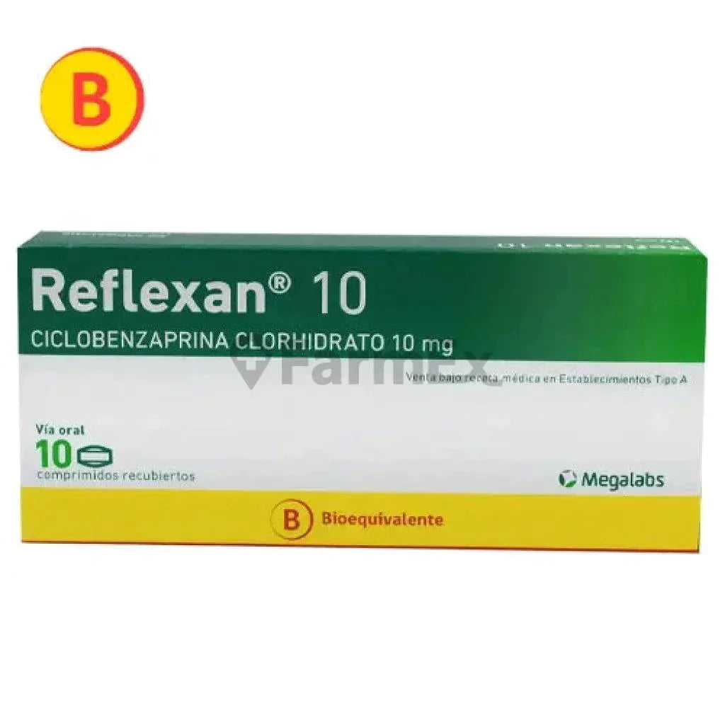 Reflexan 10 mg x 10 comprimidos Farmex-Fonasa-Persistente 