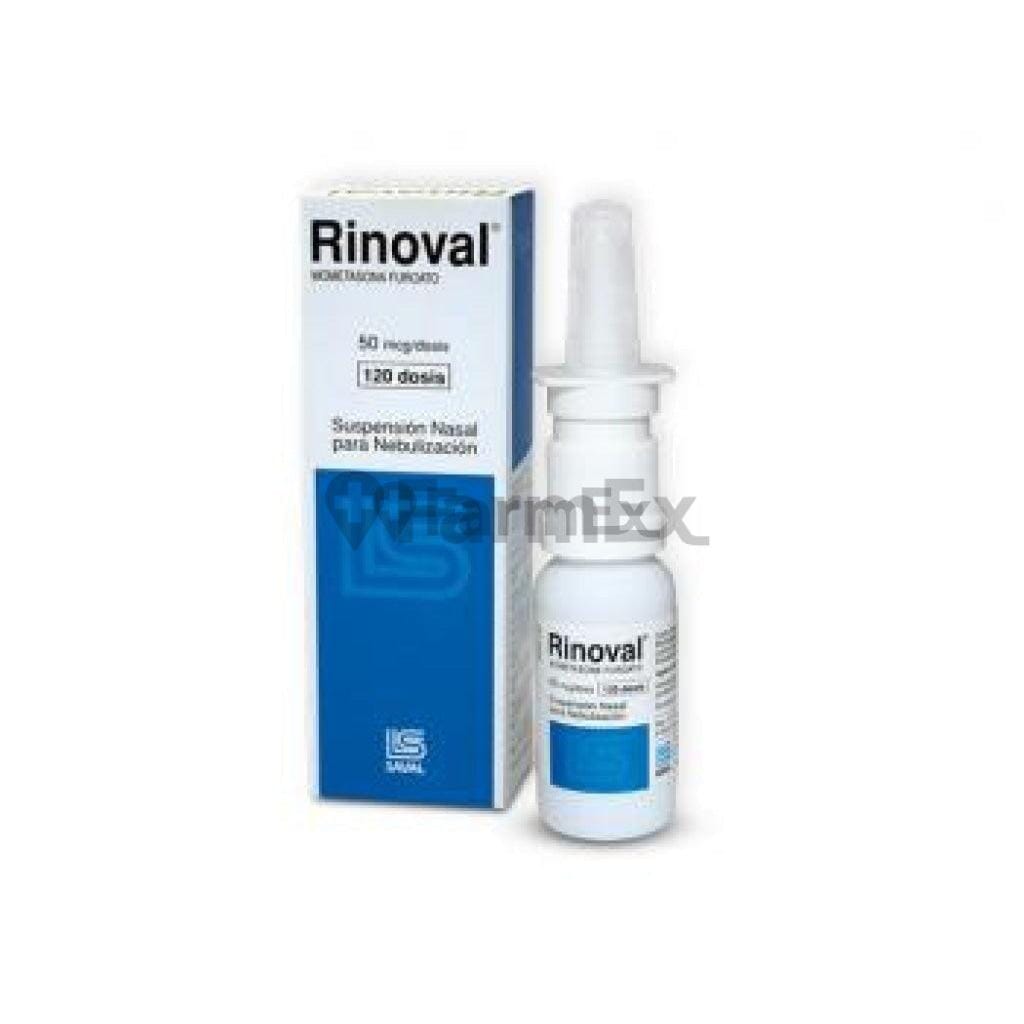 Rinoval Suspensión Nasal 50 mcg x 120 dósis. Farmex-Yapp-Programa-Boleta 