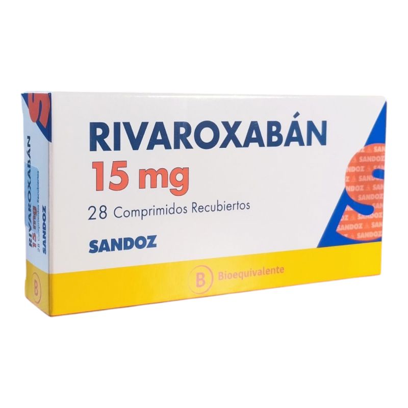 Rivaroxabán 15 mg x 28 comprimidos recubiertos.