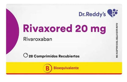 Rivaxored 20 mg x 28 comprimidos "Ley Cenabast" Dr. Reddy 