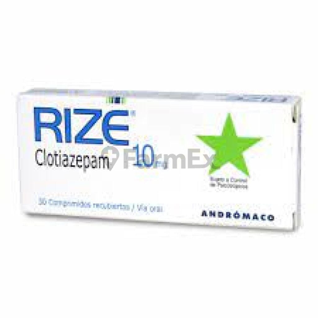 Rize 10 mg x 30 comprimidos (Venta solo en sucursal) Farmex-Pluxee-Persistente 
