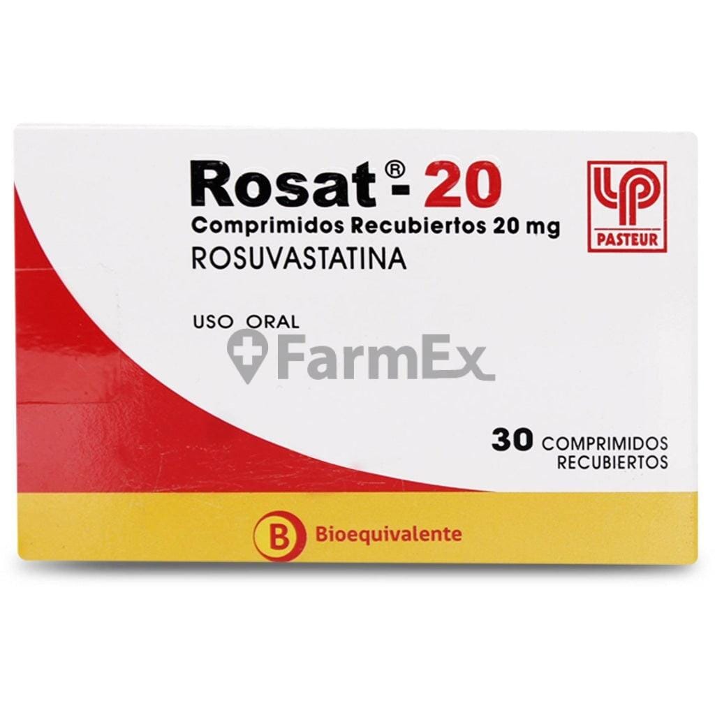 Rosat 20 mg x 30 comprimidos. Farmex-Yapp-Programa-Boleta 